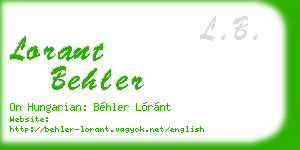 lorant behler business card